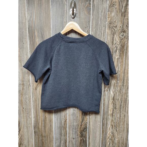 Nike Air Jordan Crop Girls 12 13 Embroidered Logo Fleece Shirt Y2K Athleisure - Picture 2 of 9